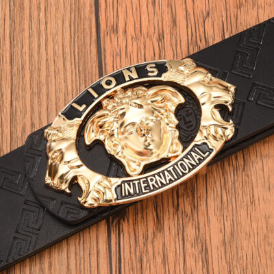 Thắt lưng nam da bò phiên bản Hàn Quốc thắt lưng đẹp đầu họa tiết cá sấu tinh thần xã hội chàng xu hướng thời trang bùng nổ