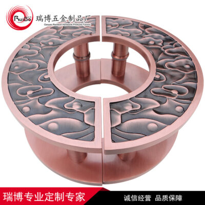Tay cầm hình bán nguyệt bằng nhôm khắc cửa hàng kiểu Trung Quốc mới tay nắm cửa kính cổ tấm nhôm nguyên khối tay cầm khắc