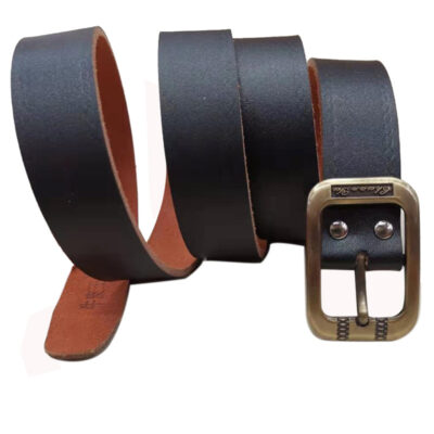 Thắt lưng nam 2 lớp da bò cắt nguyên cạnh hợp kim Nhật Bản khóa đầu thắt lưng bảo hiểm lao động eo thắt lưng chắc chắn nhà máy sản xuất bán buôn