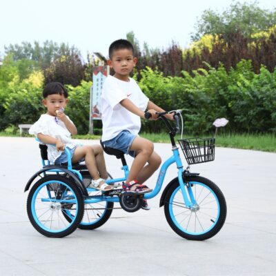 Xe đạp ba bánh trẻ em mẫu lớn có xô 16 inch nam nữ gấp đôi trẻ em 3-6-8-10 tuổi xe đạp
