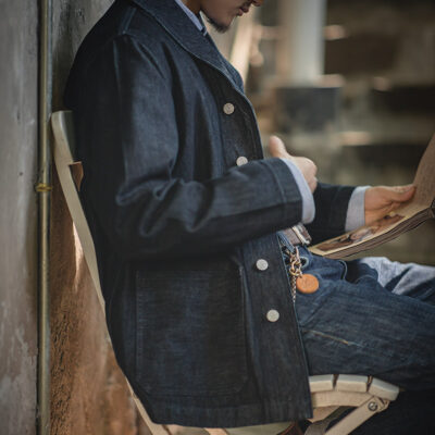 Madden Tooling Mỹ Giản Dị Đã Giặt Áo Khoác Denim Ami Kaji Vintage Màu Xanh Denim Áo Khoác Nam