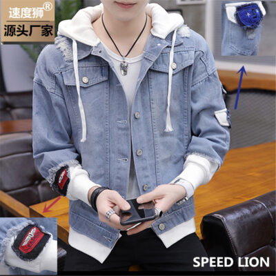 Áo khoác denim nam mùa thu dáng rộng mới Áo khoác nam đẹp trai Áo khoác xu hướng mùa xuân Áo khoác
