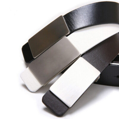 Thắt Lưng Nam Giả Da Khóa Trơn Thời Trang Bản Rộng Phong Cách Hàn Quốc Dây Da Nam Nữ Y1105