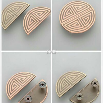 Trung Quốc chạm khắc đám mây tốt lành tay nắm cửa cổ hình bán nguyệt tay nắm cửa kính màu xanh lá cây bằng đồng tay nắm cửa bằng gỗ