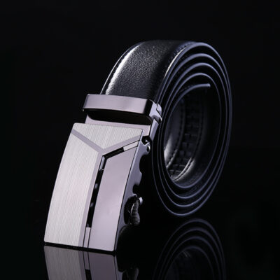 Thắt Lưng Đen Nam Thắt Lưng Phiên Bản Hàn Quốc Kinh Doanh Khóa Tự Động Dây Da Nổ Một Mảnh Dropshipping Bán Buôn