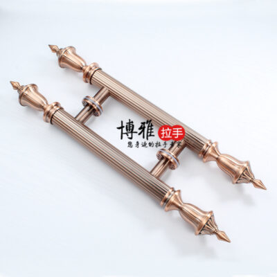 Tay cầm bằng thép không gỉ tùy chỉnh cửa kính cổ tay cầm khách sạn Châu Âu hộp KTV Tay nắm cửa màu đen Tay nắm cửa