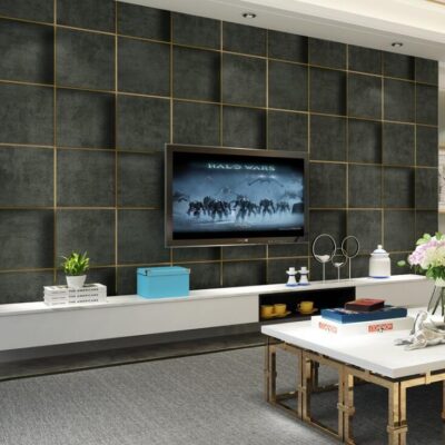 Hiện đại tối giản cao cấp da lộn nhung lưới dày thêm giấy dán tường không dệt phòng khách phòng ngủ TV sofa nền giấy dán tường