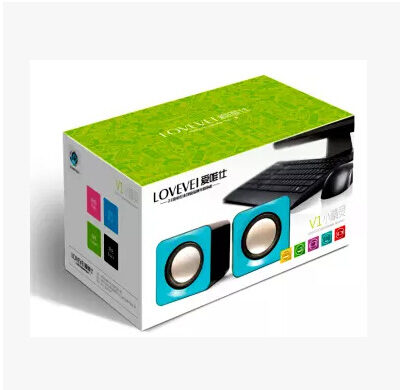 Hervis V1 USB loa nhỏ máy tính âm thanh máy tính xách tay loa siêu trầm loa mini