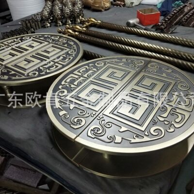 Tay nắm cửa, chạm khắc, mạ điện, tay cầm thủ công hình bán nguyệt bằng đồng, tay nắm cửa đôi phòng khách sạn cổ