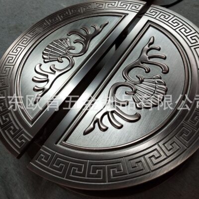 Tấm nhôm chạm khắc hoa văn cổ tay nắm cửa phòng khách sạn tay nắm cửa gỗ nhẹ sang trọng hình bán nguyệt đôi tay nắm cửa