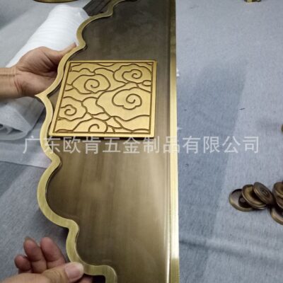 Phần cứng Okun Mới Hình bán nguyệt cổ điển Trung Quốc Mờ Đồng hai màu Tương Vân Tay nắm cửa sang trọng