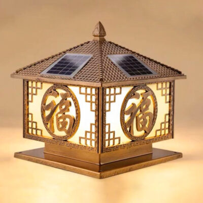 Đèn cột năng lượng mặt trời Đèn LED chiếu sáng sân vườn biệt thự cổng cột dự án đèn tường cảm ứng ngoài trời sân trong