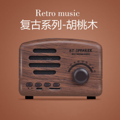 Mới BT01 Retro Loa Bluetooth Đài Phát Thanh Cắm Thẻ Loa Siêu Trầm Sáng Tạo Mini Cổ Nhỏ Âm Thanh Nổi