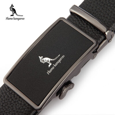 Nhà máy trực tiếp bán kangaroo nam kinh doanh thắt lưng da bò lớp trên cùng khóa tự động thanh niên giải trí thắt lưng da bán buôn
