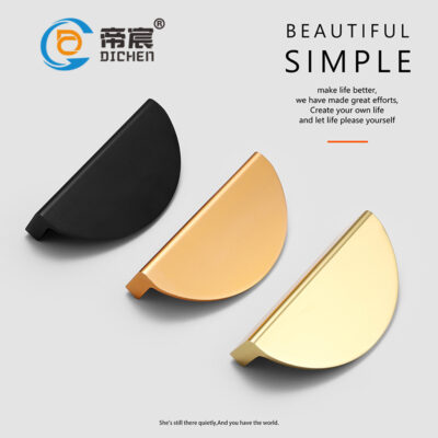 Nhà máy trực tiếp cung cấp tủ quần áo nửa vòng tròn cửa ngăn kéo xử lý phụ kiện phần cứng hợp kim nhôm bề mặt nhiều màu gắn tay cầm nhỏ