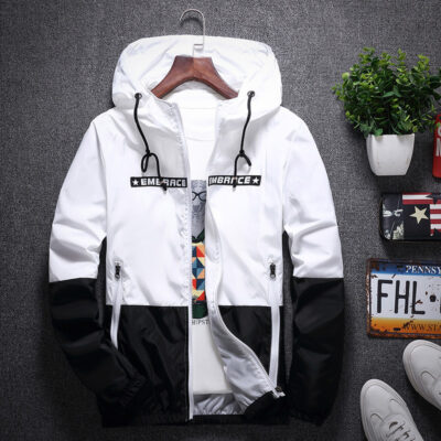 Mùa xuân và mùa thu thời trang mới màu sắc phù hợp với áo khoác nam xu hướng giản dị phần mỏng sinh viên áo gió áo khoác có mũ trùm đầu áo khoác