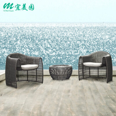 Ghế mây bộ 3 ghế sofa mây kết hợp ban công bàn ghế nhỏ ngoài trời giải trí ngoài trời chống thấm nước đồ nội thất sáng tạo