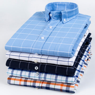 Mới Nam Oxford Quay Áo Sơ Mi Ngắn Tay Cotton Áo Sơ Mi Nam Bố Trang Phục Quà Tặng Của Cha Bán Buôn Thay Mặt