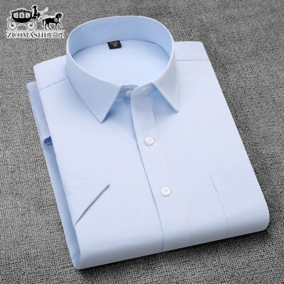 Áo Sơ Mi Nam Ngắn Tay Kinh Doanh Chuyên Nghiệp Dụng Cụ Làm Việc Quần Áo Công Sở Đồng Màu Size Lớn Nam Áo Sơ Mi Nam