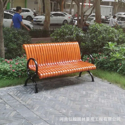 Ghế công viên vuông Sân vườn Ghế dài ngoài trời Ghế giải trí Ghế sắt rèn Nhà sản xuất Ghế gỗ sát trùng Bán buôn