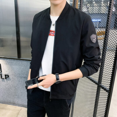 Áo khoác nam mùa xuân và mùa thu 2023 quần áo da nam mới phong cách Hàn Quốc áo khoác mỏng giản dị hợp thời trang quần áo mỏng đẹp trai