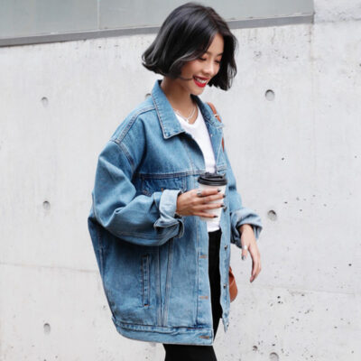 Áo khoác denim nữ xuân thu 2023 phiên bản Hàn Quốc mới của sinh viên bf áo rời mỏng tất cả các trận đấu Harajuku áo khoác mỏng