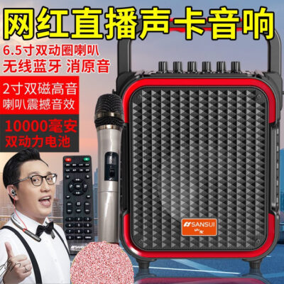 Shanshui D9 card âm thanh di động âm thanh nhảy vuông ngoài trời lưới đỏ K bài hát trực tiếp Bluetooth 6.5 inch âm thanh công suất cao