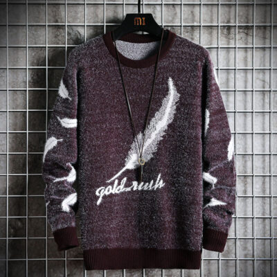 Mùa Thu Đông Mới Áo Chui Đầu Nam Áo Len Cổ Tròn Dài Tay Đáy Sơ Mi Mohair Dày Ấm Áo Len Thời Trang