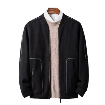 Áo Cardigan Dệt Kim Nam Phong Cách Hàn Quốc Mỏng Hợp Thời Trang Mùa Xuân Và Mùa Thu Nam Áo Khoác Ngoài Áo Len Cổ Bóng Chày Áo Khoác Dây Kéo Nam