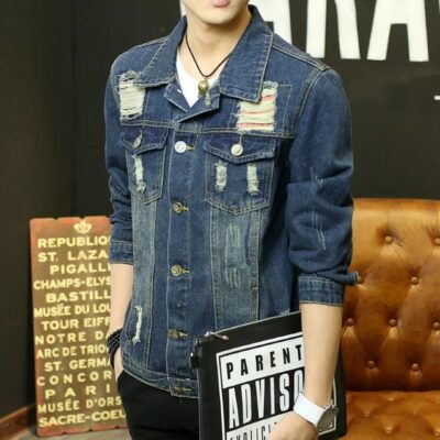 Mới Nam Áo Khoác Denim Áo Khoác Nam Thời Trang Phong Cách Hàn Quốc Áo Khoác Denim Mỏng Cao Cấp Bán Buôn Hợp Thời Trang