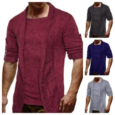 Nhà máy bán hàng trực tiếp năm 2020 ma-nơ-canh nam cá tính giả hai mảnh áo len dày cardigan áo len áo len 6 màu