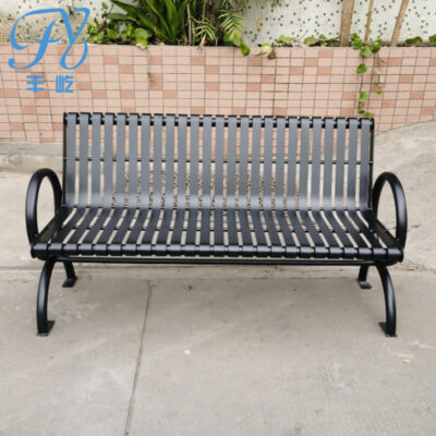 Ghế công viên ngoài trời sắt rèn ghế giải trí ghế chờ cộng đồng tựa lưng sân vườn cảnh quan ghế đẩu ngồi ngoài trời ghế vuông