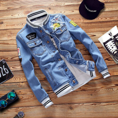 Mùa Thu Đông Nhật Bản Hợp Thời Trang Áo Dáng Rộng Sinh Viên Đẹp Trai Quần Áo Denim Nam Harajuku BF Áo Khoác Gió