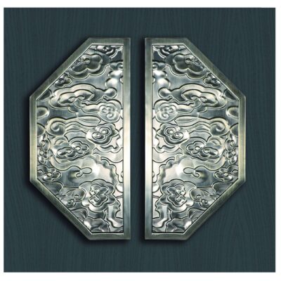 Tay nắm cửa kính mới của Trung Quốc hình bán nguyệt chạm khắc tay nắm cửa bằng đồng Tương Vân khách sạn câu lạc bộ tay cầm