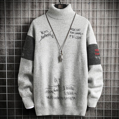 Tide thương hiệu áo len cao cổ nam thu đông 2021 phiên bản Hàn Quốc mỏng đẹp trai trẻ trung giản dị áo len dệt kim