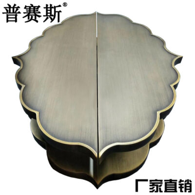 Tay nắm cửa hình bán nguyệt bằng đồng cổ mới của Trung Quốc chạm khắc thủ công tay nắm cửa bằng đồng kính cửa tay nắm cửa bằng gỗ