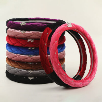 Xe mùa đông sang trọng bọc vô lăng ấm thái kim cương ngắn sang trọng tay cầm nội thất ô tô phụ kiện bọc vô lăng