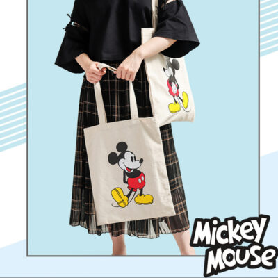 Túi vải Disney Mickey túi đeo vai nữ học sinh túi xách ins túi nhỏ Nhật Bản túi vải cotton túi