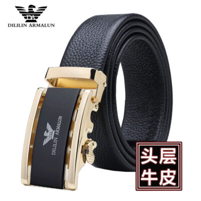 ARMALUN cao cấp thương hiệu thắt lưng da nam dành cho giới trẻ thường khóa tự động lớp trên cùng thắt lưng da bò