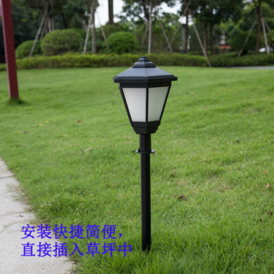 Chèn cảnh quan ngoài trời Xuất khẩu đèn bãi cỏ năng lượng mặt trời hàng rào vườn cột đầu đèn ngọn lửa cổ điển đèn đa năng