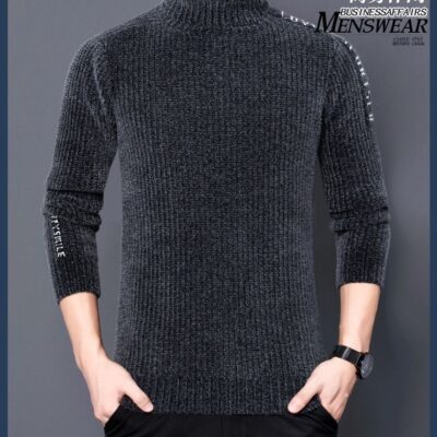 Áo Len Nam Mới 2020 Thời Trang Thu Đông Nam Áo Len Nhung Cổ Tròn Phiên Bản Hàn Quốc Có Đáy Sơ Mi Cổ Cao Thế Hệ