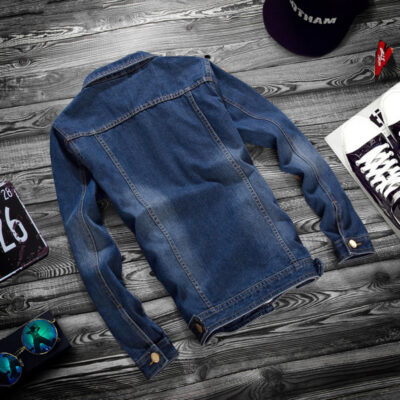 Thời Trang Ve Áo Nam Áo Khoác Denim Áo Khoác Nam Xuân Thu Nam Trẻ Trung Áo Khoác Denim Mỏng Cao Cấp