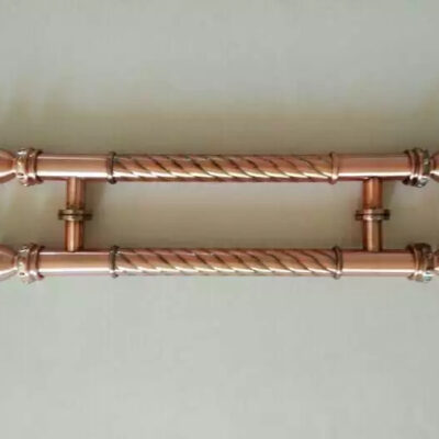 Nhà máy cung cấp trực tiếp: Crown hạt thẳng cửa kính đồng đỏ khách sạn KTV Tay nắm cửa văn phòng sang trọng