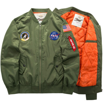 Áo khoác nam mới cotton ma-1 thu đông nam nữ áo khoác bomber nam dày và mập chàng thường size lớn