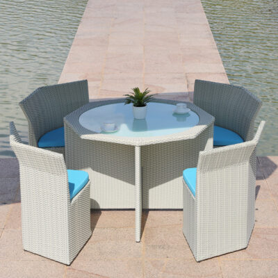 Ban công ngoài trời kết hợp bàn ghế mây thép sân thượng ngoài trời sân vườn xích đu ghế mây dải ba mảnh phù hợp