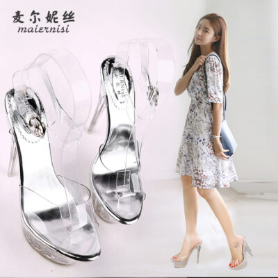 Các nhà sản xuất giày cao gót Âu Mỹ Nguồn hàng Amoy Nguồn hàng Amazon AliExpress Xăng đan cao gót Giày nữ Huidong