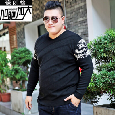 Người béo cộng với kích thước cộng với kích thước áo len chui đầu cổ chữ v béo người áo len quá khổ áo len quá khổ áo len mùa thu