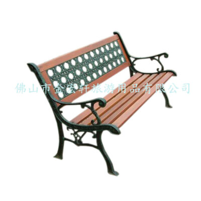 Ghế công viên ngoài trời bằng gỗ chắc chắn Băng ghế giải trí ngoài trời chân sắt công viên Ghế gỗ đặc