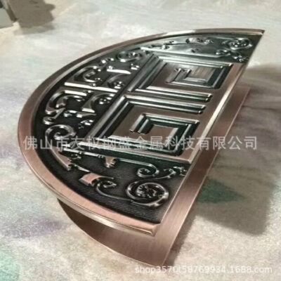 Tay nắm cửa biệt thự bằng nhôm chạm khắc hình bán nguyệt titan vàng tay nắm cửa khách sạn bằng nhôm mạ đồng mạ nước