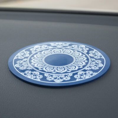 Xe Ô Tô Xe Ô Tô Thảm Chống Trượt Vòng Cao Su Silicone Trắng Sứ Tròn Nước Hoa Ghế Trang Trí Hoa Sen Chống Trơn Trượt lưu Trữ Thảm